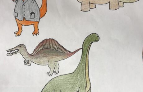 drawing of multiple dinosaurs