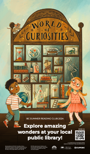 Image of BC SRC 2024 poster featuring a shelf with objects and two children.