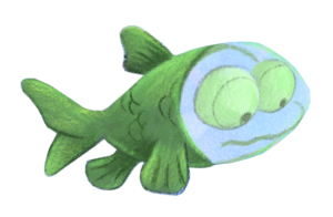 2026_BooFish Illustration of a Green Boo Fish